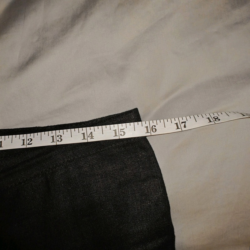 Rubber Ducky Productions Womens Wide Leg Button Fly Linen Pants small Black - Picture 4 of 5